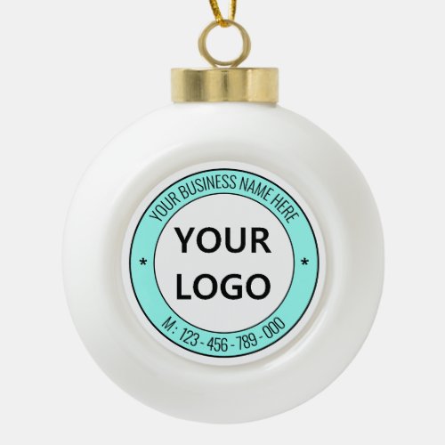 Custom Business Logo Text Christmas Ornament