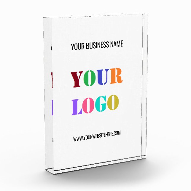 Custom Business Logo Text Company Acrylic Award (Left)