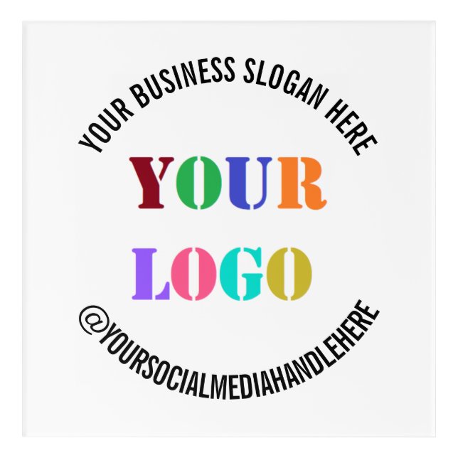 Custom Business Logo Text Company Acrylic Print (Front)