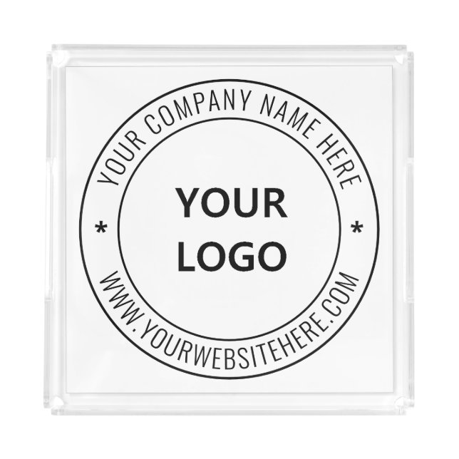 Custom Business Logo Text Company Acrylic Tray (Front)