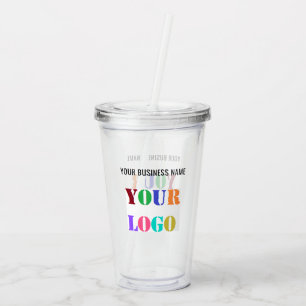 Custom Business Logo Text Company Acrylic Tumbler