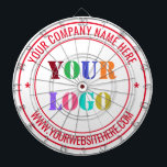 Custom Business Logo Text Company Dart Board<br><div class="desc">Custom Colors and Fonts - Design Your Own Dartboards with Simple Personalized Your Company Logo and Name Website or Custom Text Professional Design Promotional Business Dart Board / Gift - Add Your Logo - Image or Photo - QR Code / Name - Company / Website or Phone , E-mail /...</div>
