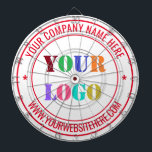 Custom Business Logo Text Company Dart Board<br><div class="desc">Custom Colors and Fonts - Design Your Own Dartboards with Simple Personalized Your Company Logo and Name Website or Custom Text Professional Design Promotional Business Dart Board / Gift - Add Your Logo - Image or Photo - QR Code / Name - Company / Website or Phone , E-mail /...</div>
