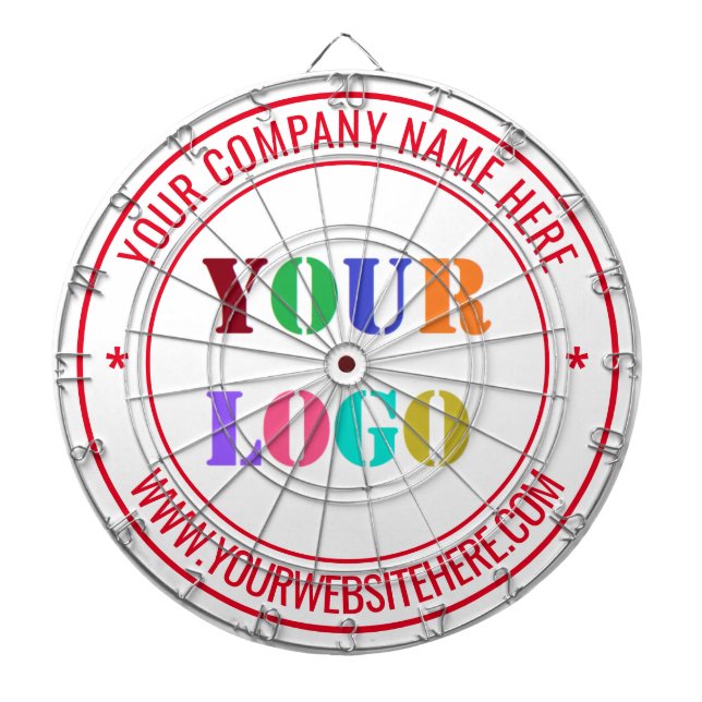Custom Business Logo Text Company Dart Board (Front)
