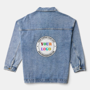 Custom Business Logo Text Company Denim Jacket
