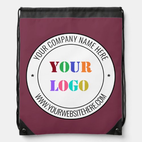 Custom Business Logo Text Company Drawstring Bag