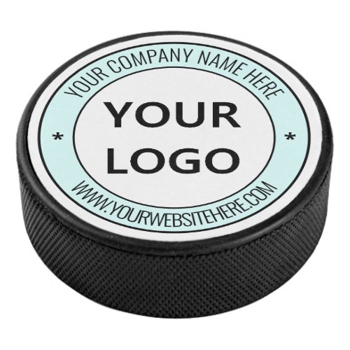 Custom Business Logo Text Company Hockey Puck