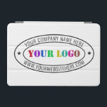 Custom Business Logo Text Company iPad Air Cover<br><div class="desc">Custom Font and Colors - iPad Covers with with Business Logo Company Stamp - Personalized Website - Text Promotional Professional Customizable Stamp iPad Cases Gift - Add Your Logo - Image / Name - Company / Website - Information - Resize and move or remove and add elements / text with...</div>