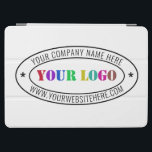 Custom Business Logo Text Company iPad Air Cover<br><div class="desc">Custom Font and Colors - iPad Covers with with Business Logo Company Stamp - Personalized Website - Text Promotional Professional Customizable Stamp iPad Cases Gift - Add Your Logo - Image / Name - Company / Website - Information - Resize and move or remove and add elements / text with...</div>