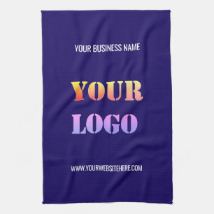 Custom Business Logo Text Company Kitchen Towel