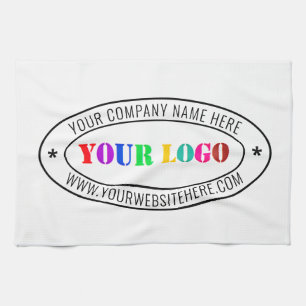 Custom Business Logo Text Company Kitchen Towel
