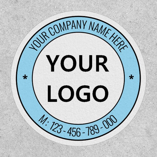 Custom Business Logo Text Company Patch Example (Front)