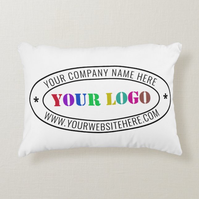 Custom Business Logo Text Company Pillow Template (Front)