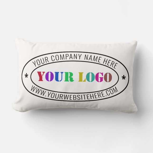 Custom Business Logo Text Company Pillow Template (Front)
