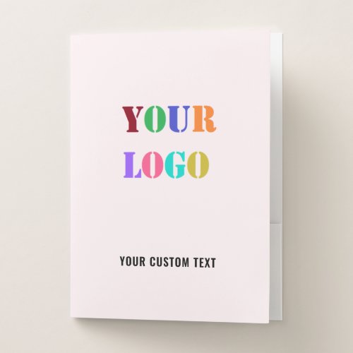 Custom Business Logo Text Company Pocket Folder