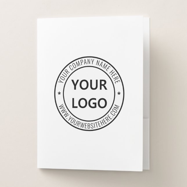 Custom Business Logo Text Company Pocket Folder (Front)