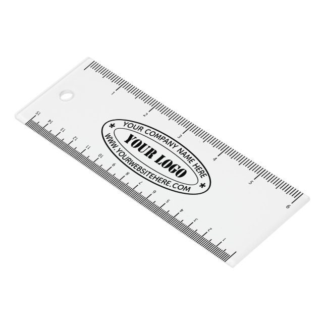Custom Business Logo Text Company Ruler Template (Angled)