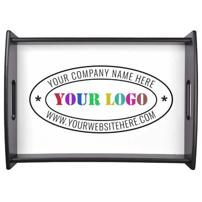 Custom Business Logo Text Company Serwing Tray (Front)