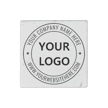 Custom Business Logo Text Company Stone Magnet by Migned at Zazzle