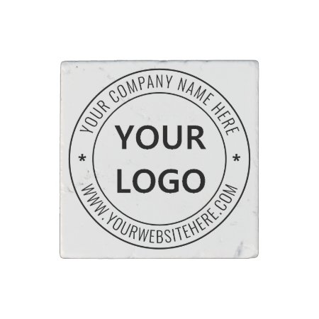 Custom Business Logo Text Company Stone Magnet