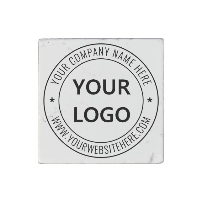 Custom Business Logo Text Company Stone Magnet (Front)