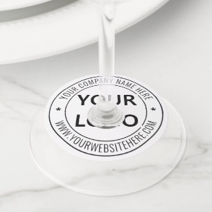 Custom Business Logo Text Company Wine Glass Tag