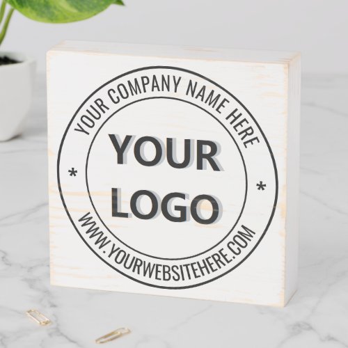 Custom Business Logo Text Company Wooden Box Sign
