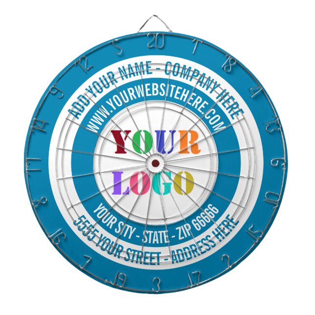 Custom Business Logo Text Dart Board Choose Colors (Front)