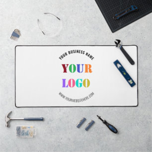 Custom Business Logo Text Desk Mat Choose Colors