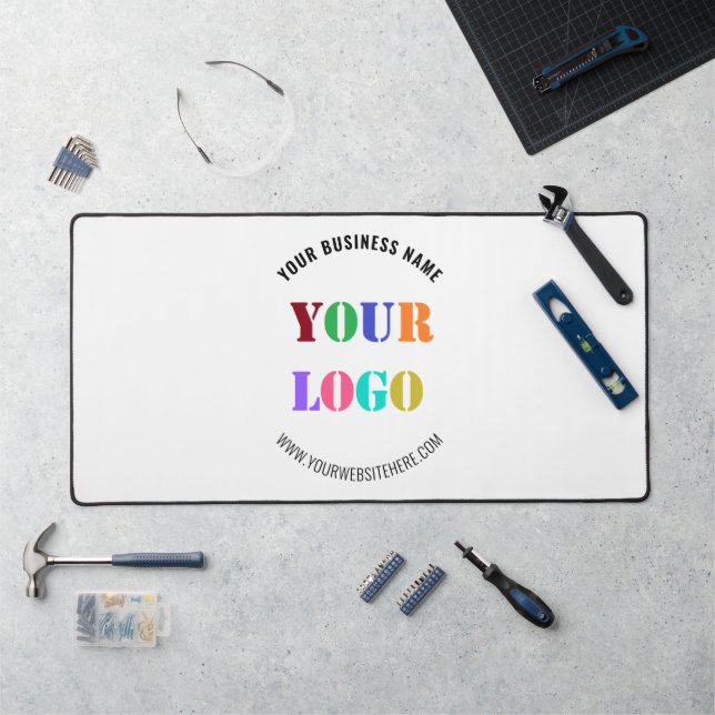 Custom Business Logo Text Desk Mat Choose Colors (Workstation)