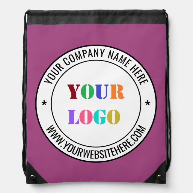 Custom Business Logo Text Drawstring Bag Template (Front)