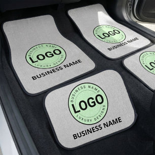 (Custom Business Logo & Text) Gray Car Floor Mats