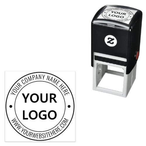 Custom Business Logo Text Info Self_inking Stamp