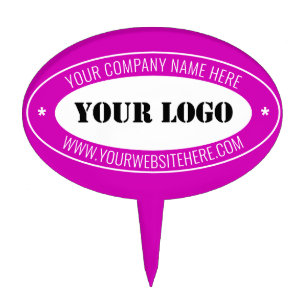 Custom Business Logo Text Info Stamp Cake Topper