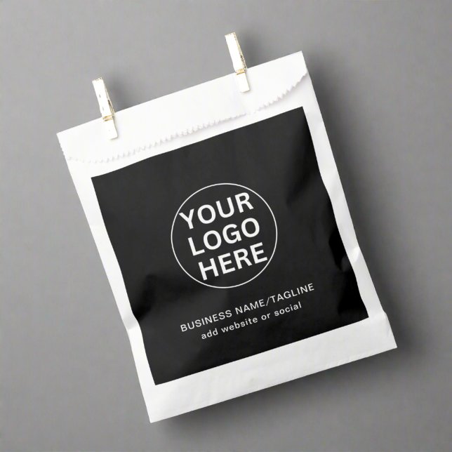 Custom Business Logo & Text l Black & White Brand Favor Bag (Creator Uploaded)