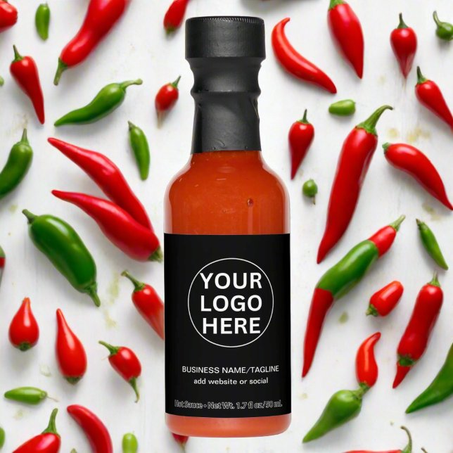Custom Business Logo & Text l Black & White Promo  Hot Sauces (Creator Uploaded)