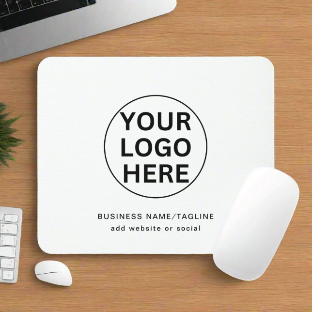 Custom Business Logo & Text l Black & White Promo Mouse Pad (Creator Uploaded)