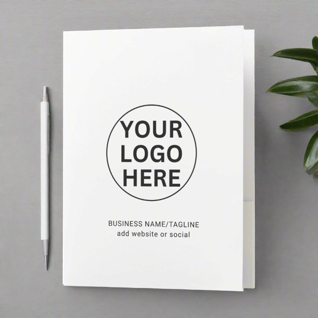 Custom Business Logo & Text l Black & White Promo Pocket Folder (Creator Uploaded)