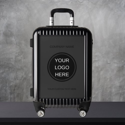 Custom Business Logo Text l Elegant Black  Gray Luggage