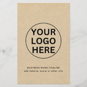 Custom Business Logo & Text l Rustic Kraft Promo Flyer