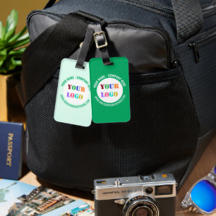 Custom Business Logo Text Luggage Tag Your Colors