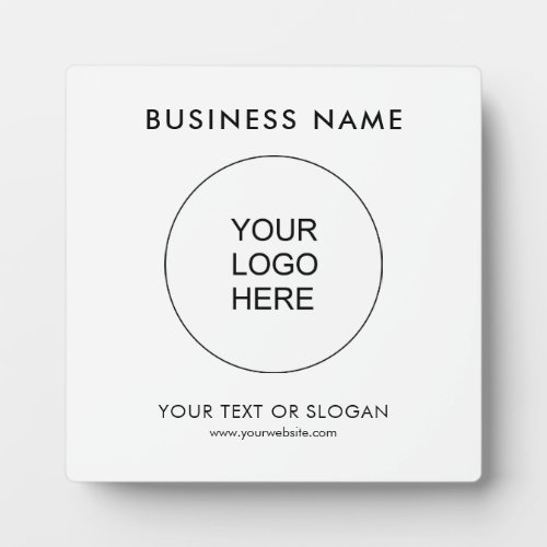 Custom Business Logo Text Minimalist Template Plaque