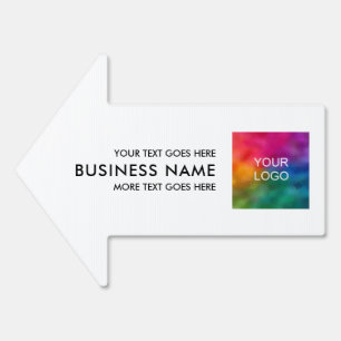 Custom Business Logo Text Name Template Arrow Yard Sign