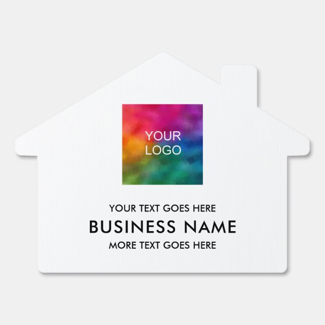 Custom Business Logo Text Name Template House Sign (Front)