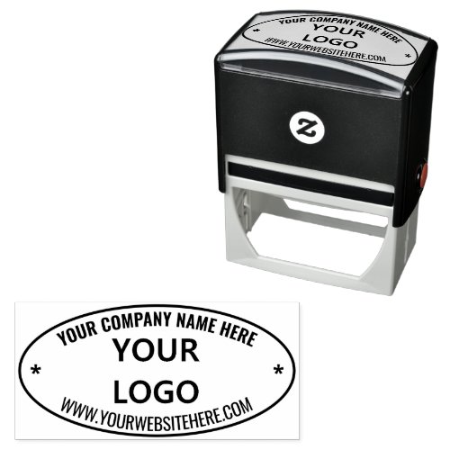 Custom Business Logo Text Oval Self_inking Stamp