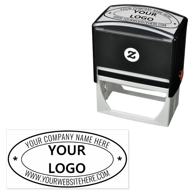 Custom Business Logo Text Oval Self-inking Stamp (In Situ)