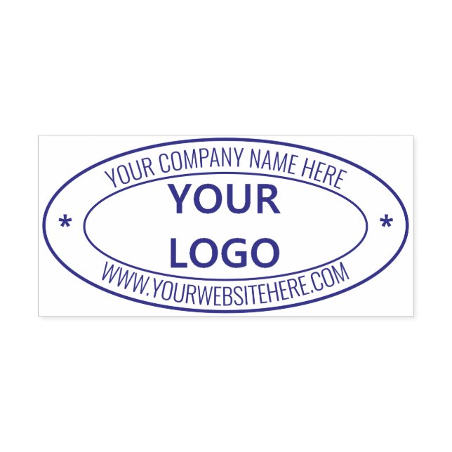 Custom Business Logo Text Oval Self-inking Stamp (Design)