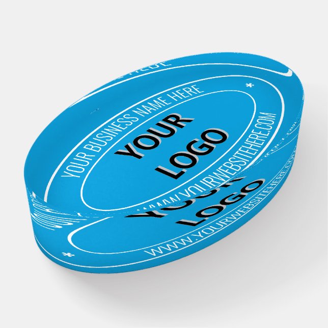 Custom Business Logo Text Paperweight Your Colors (Angled)