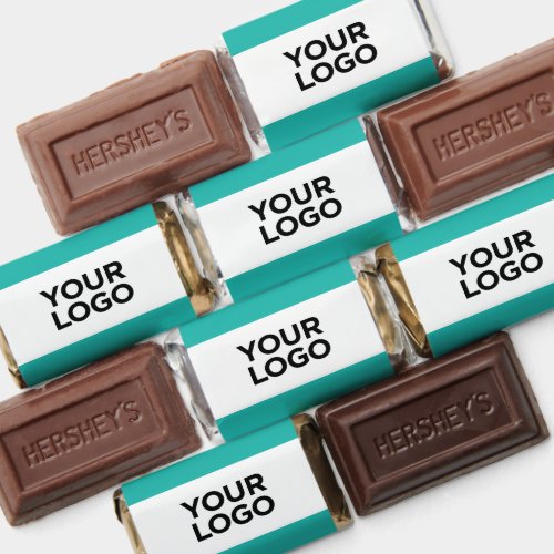Custom Business Logo Text Party Turquoise Blue Hersheys Miniatures
