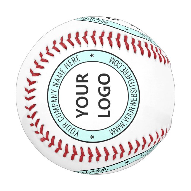 Custom Business Logo Text Personalized Baseball (Front Left)
